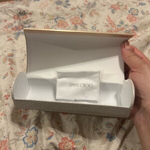 Jimmy Choo Textured Cream Sunglasses Case